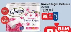 QUEEN 3 KATLI TUVALET KAĞIDI PARFÜMLÜ 12'Lİ